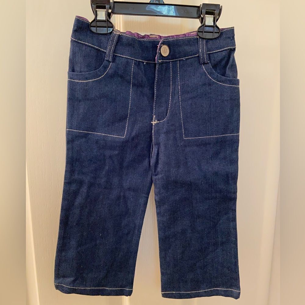 Egg Love Baby Girls Dark Wash Adjustable Waist Denim Jeans Size 18-24 Months